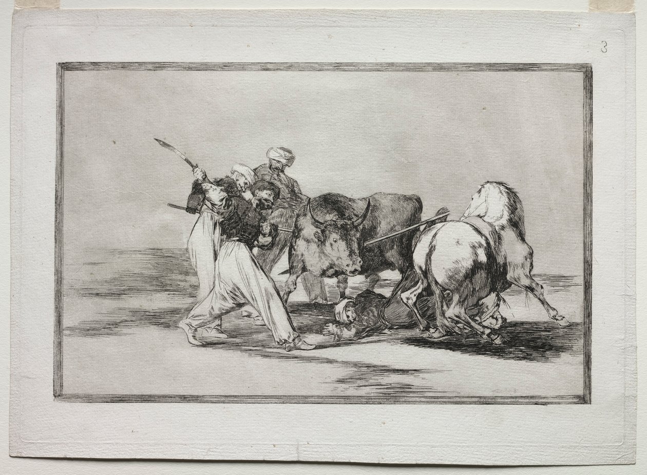 Maurerne slo seg ned i Spania, ga opp Koranens overtro, adopterte denne kunsten..., 1815-1816 av Francisco de Goya