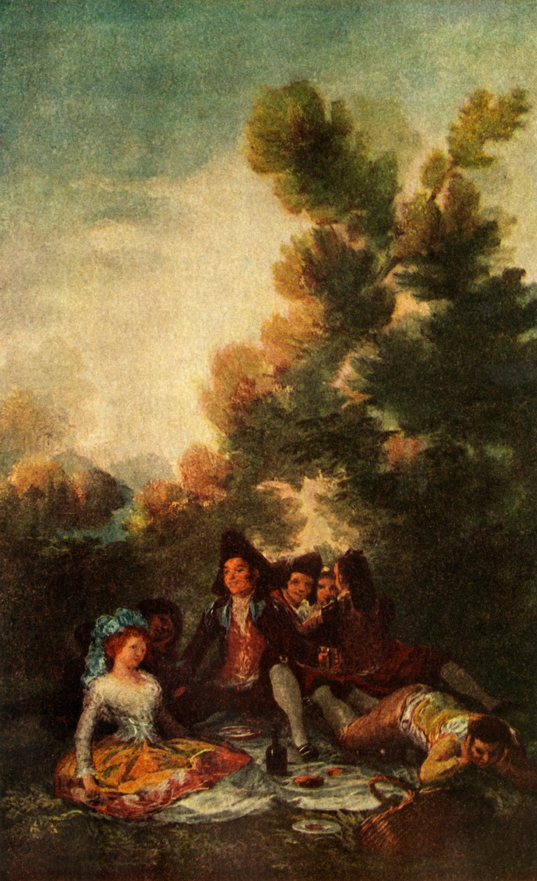 Pikniken, 1785-1790, 1938 av Francisco de Goya