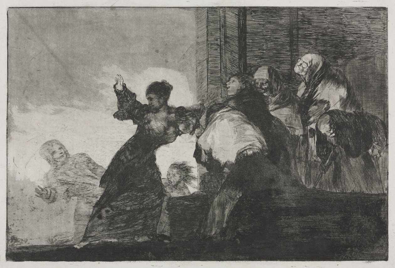 Ordspråkene: To hoder er bedre enn ett eller dårlig dårskap, 1816-1823 trykt ca. 1863. av Francisco de Goya
