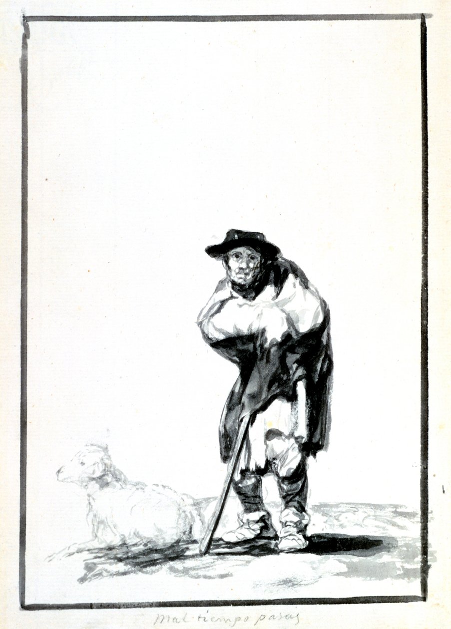 Hyrden, ca 1760-1820 av Francisco de Goya