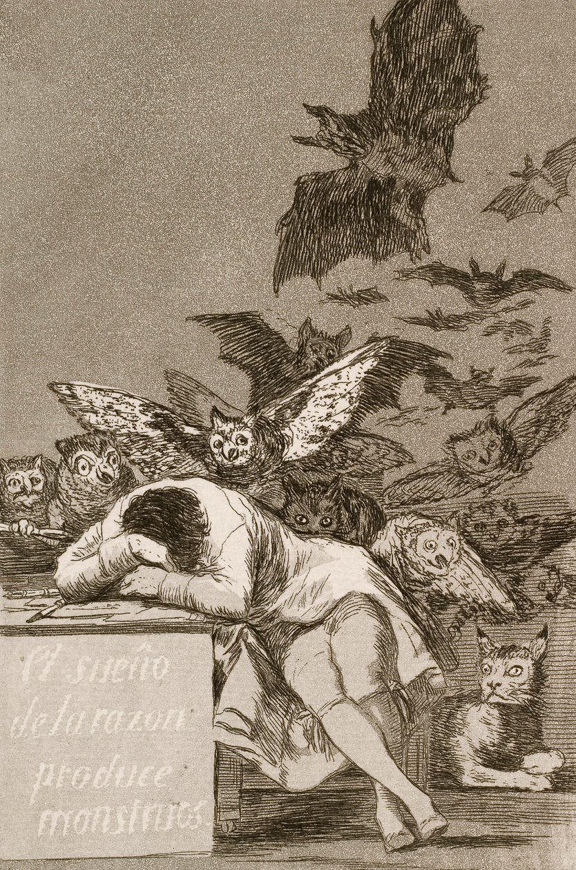 The Sleep of Reason Produces Monsters av Francisco Goya av Francisco de Goya
