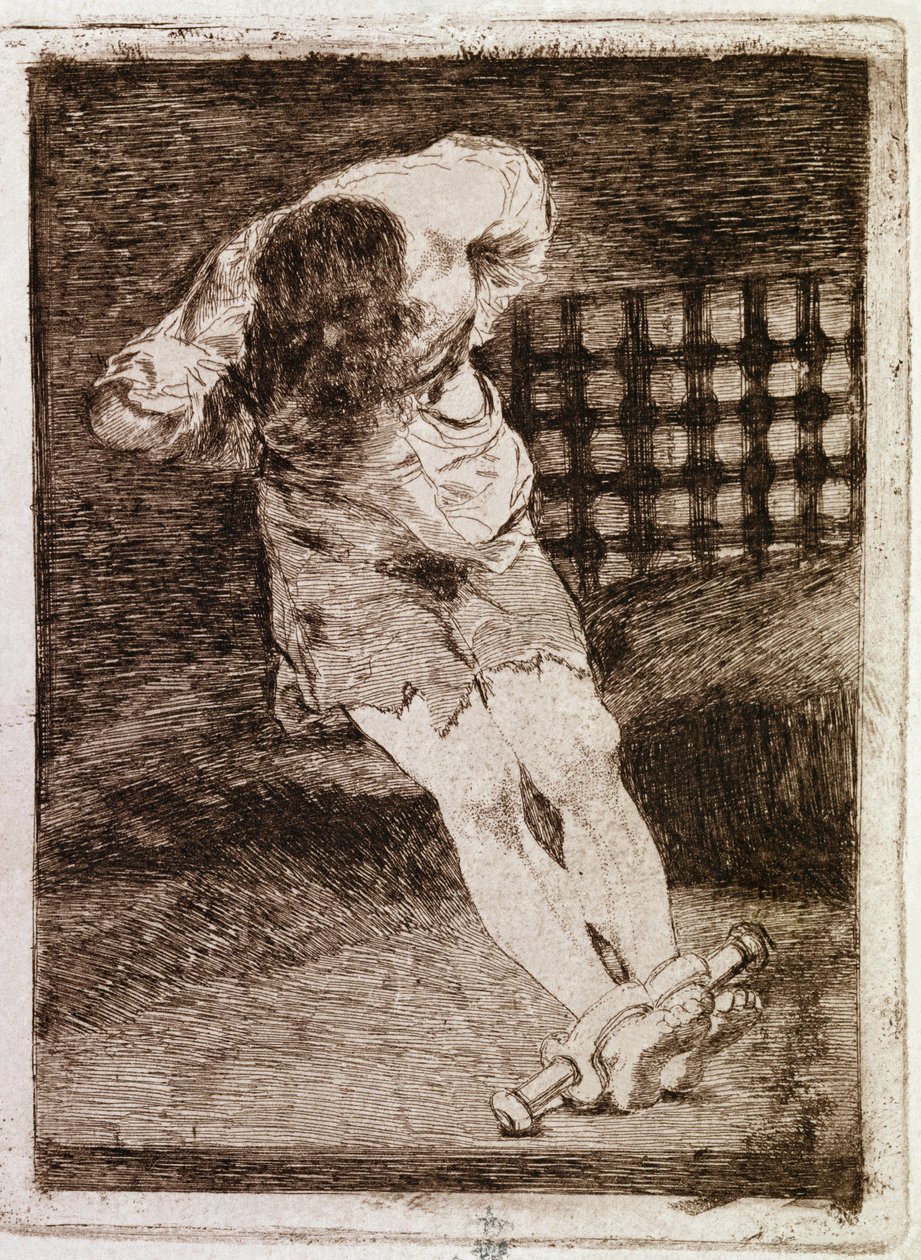 Reklusjon av en skyldig person krever ikke pine (gravering av Francisco de Goya