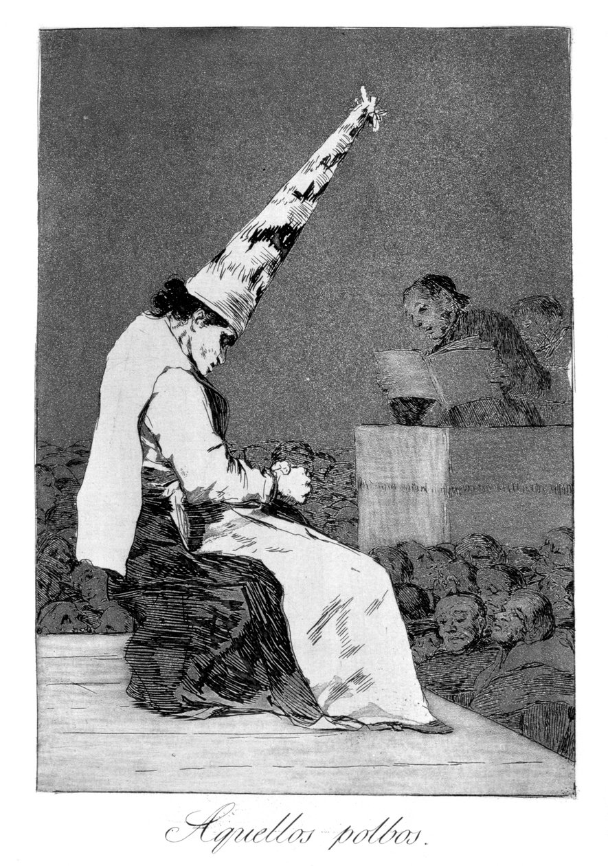 Disse støvflekkene, Perrico den krøpling, 1799 av Francisco de Goya