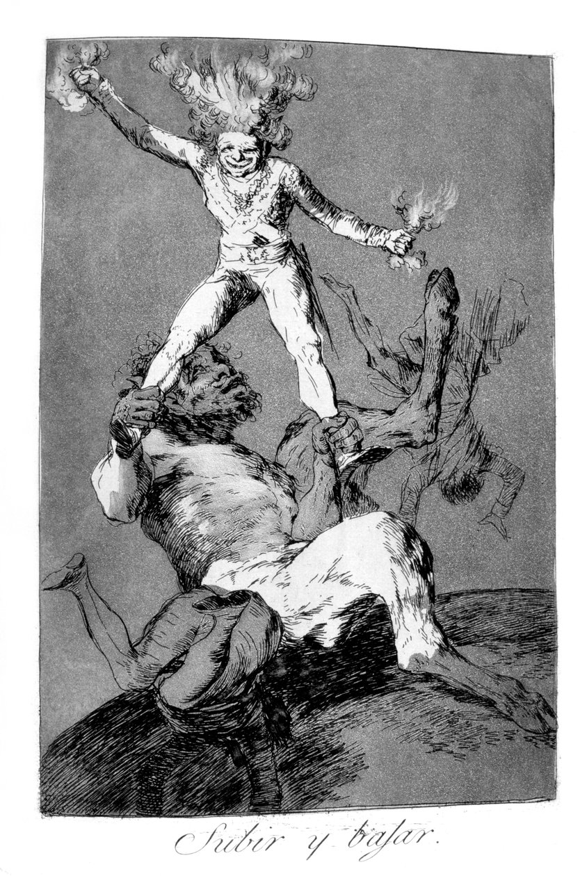 Å stige og å falle, 1799 av Francisco de Goya