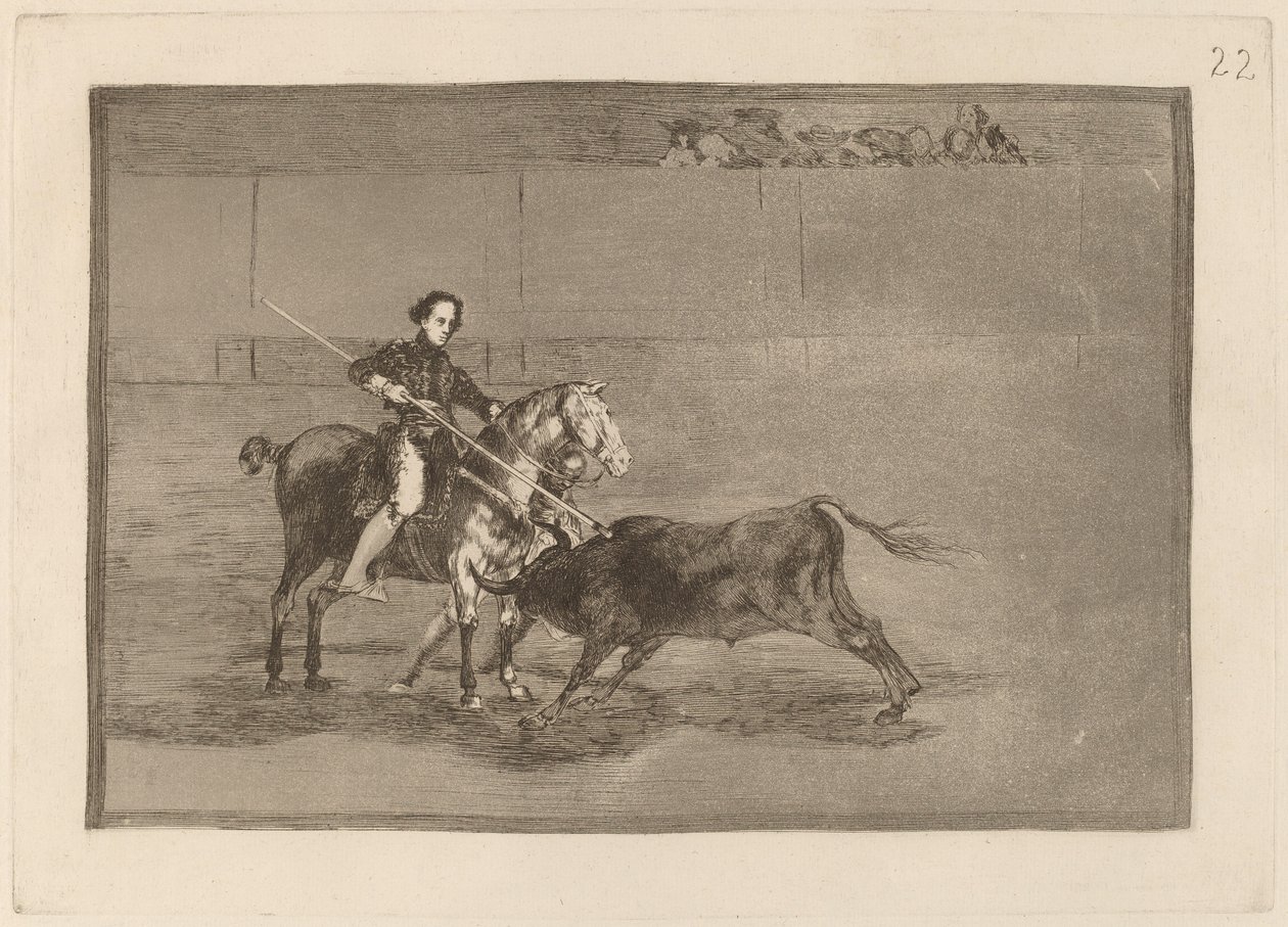 Manly Courage of the Celebrated Pajuelera in the Ring at Saragossa av Francisco de Goya