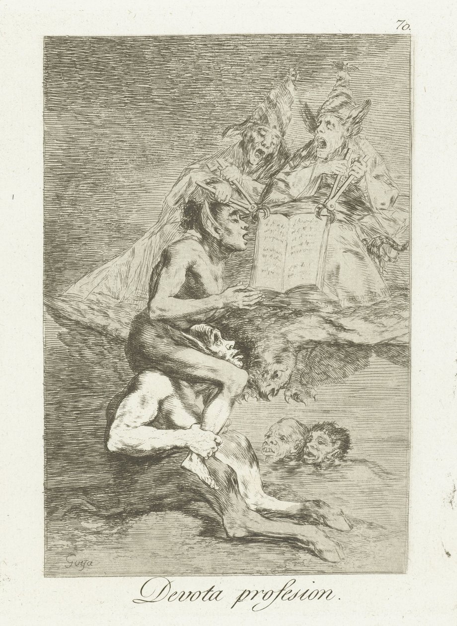 from bekjennelse Devota Profesion (tittel på objekt) Los Caprichos (serietittel) av Francisco de Goya