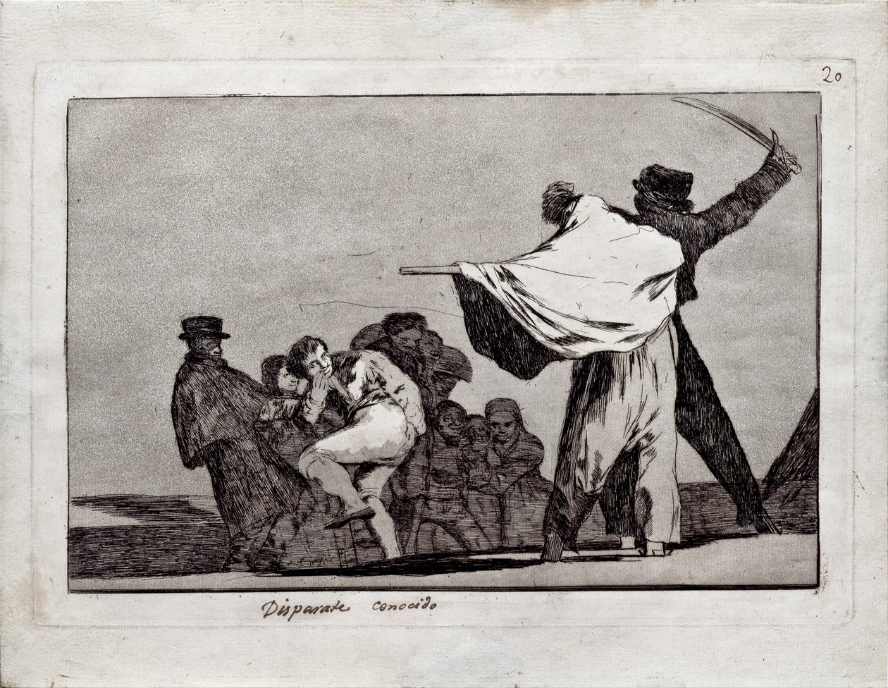 Velkjent dårskap fra serien Los Disparates Follies, 1815-1819 av Francisco de Goya