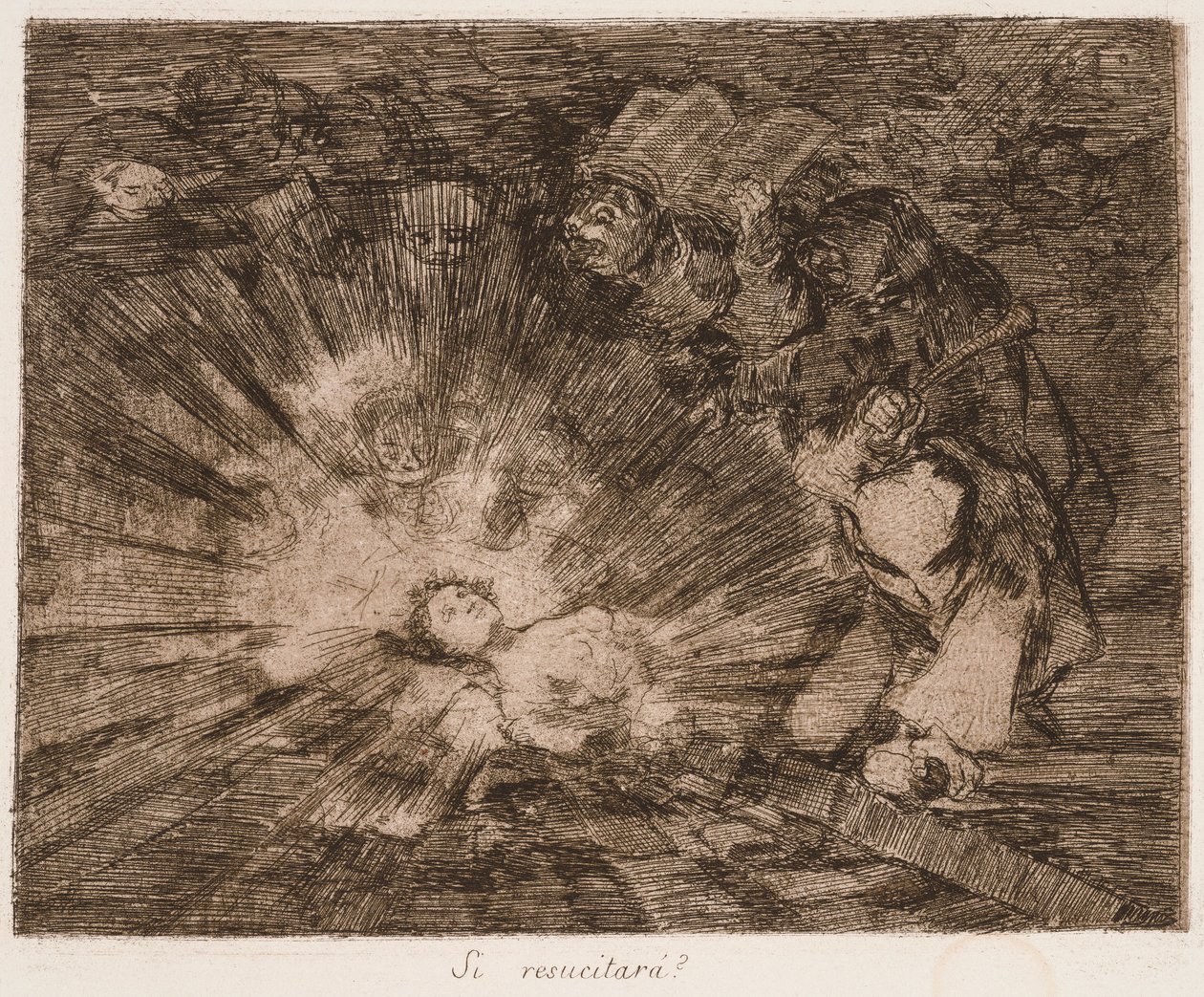 Vil hun reise seg igjen? Fra serien Krigens katastrofer av Francisco de Goya