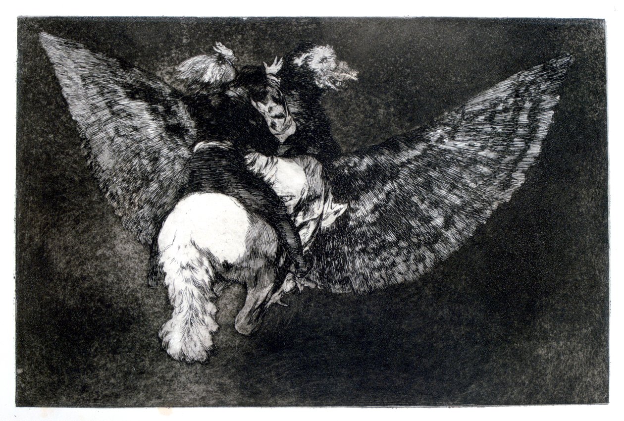 Bevinget tull, 1819-1823 av Francisco de Goya