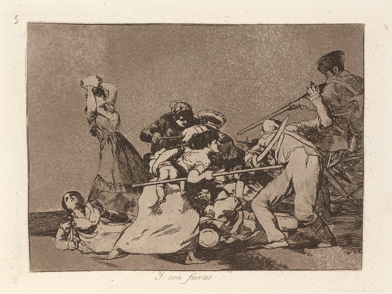 Y son fieras (Og de er som ville dyr) av Francisco de Goya