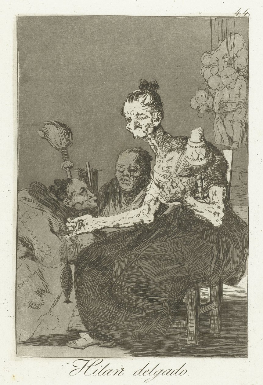 De spinner fint Hilan Delgado (tittel på objekt) Los Caprichos (serietittel) av Francisco de Goya