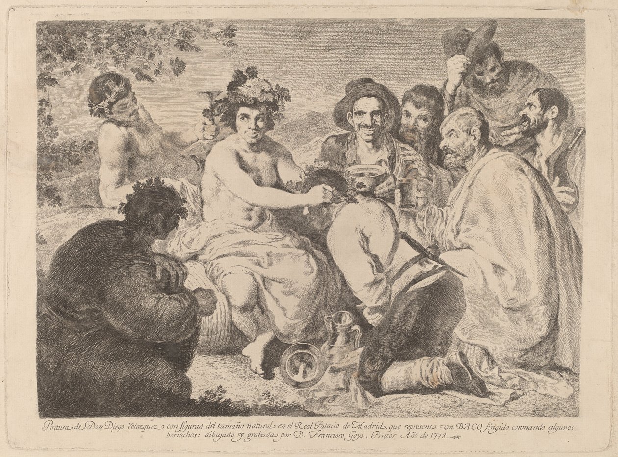 Busser (Bacchus) av Francisco de Goya after Diego Velázquez