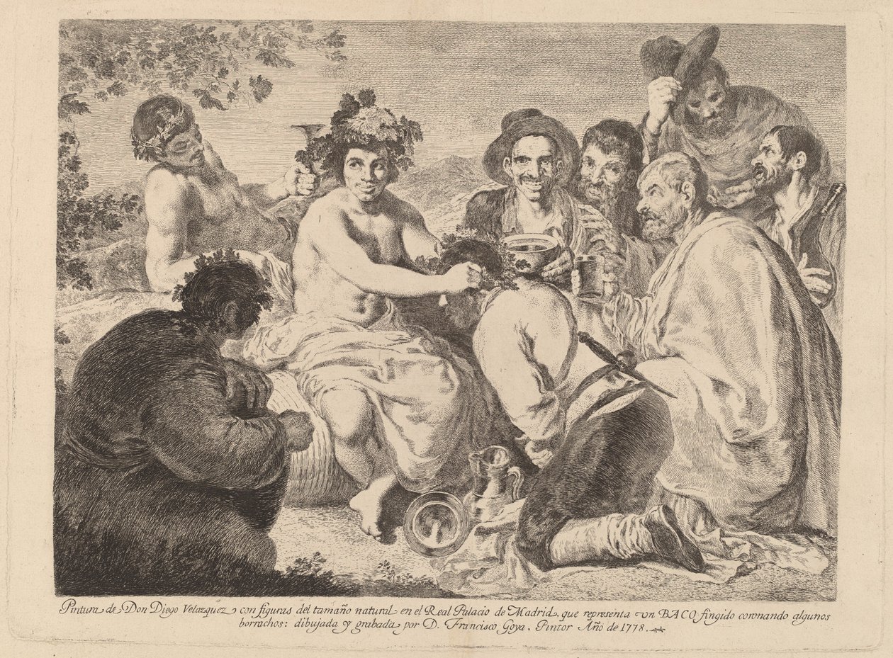 Busser (Bacchus) av Francisco de Goya after Diego Velázquez