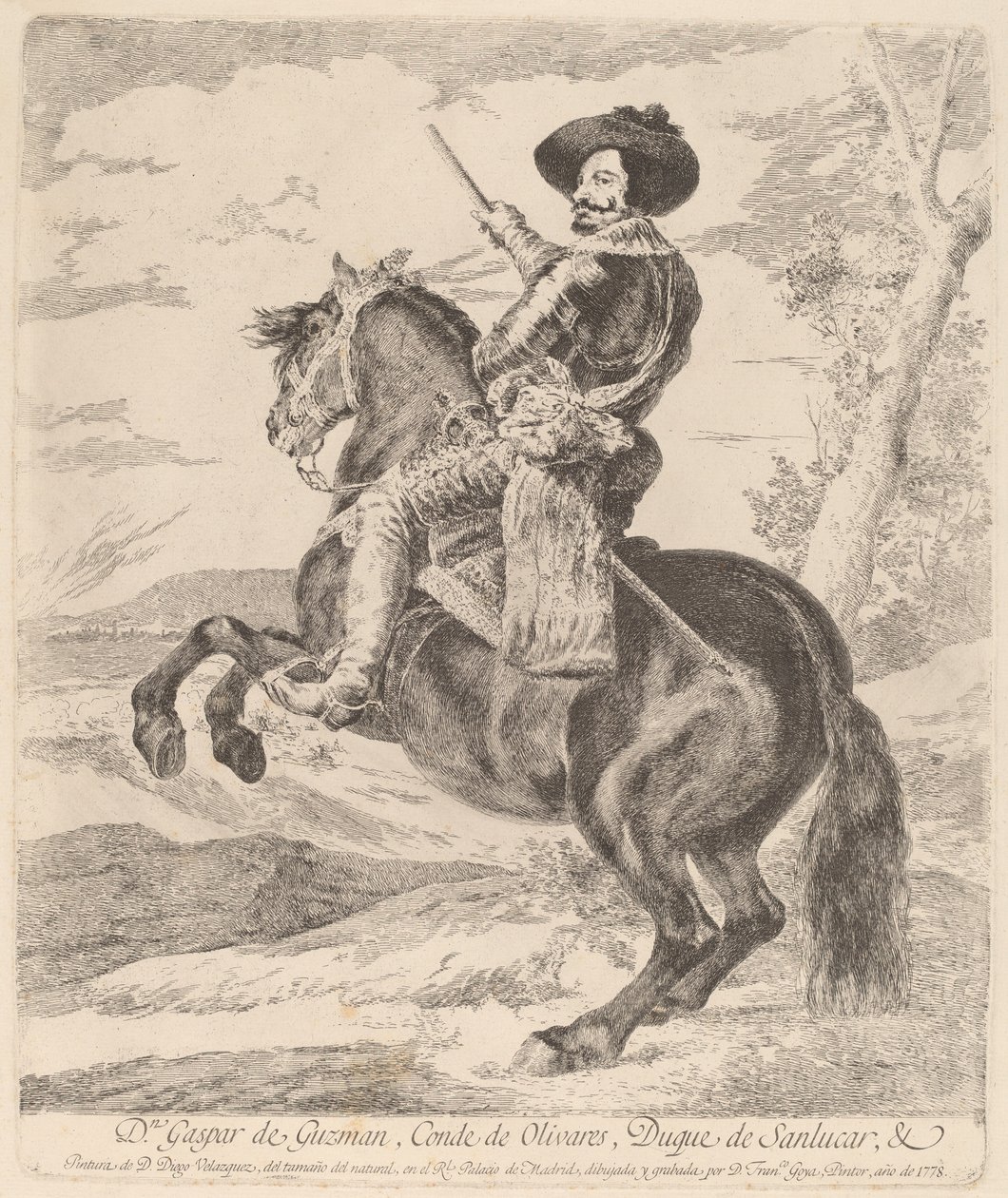 Gaspar de Guzman, grev hertug av Olivares av Francisco de Goya after Diego Velázquez