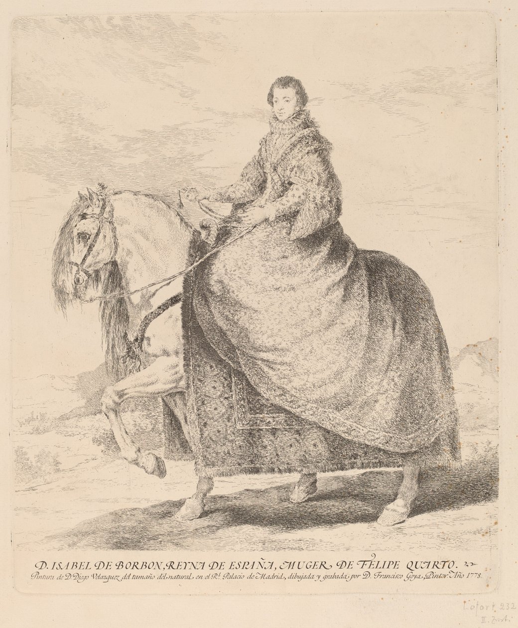 Isabella av Bourbon av Francisco de Goya after Diego Velázquez