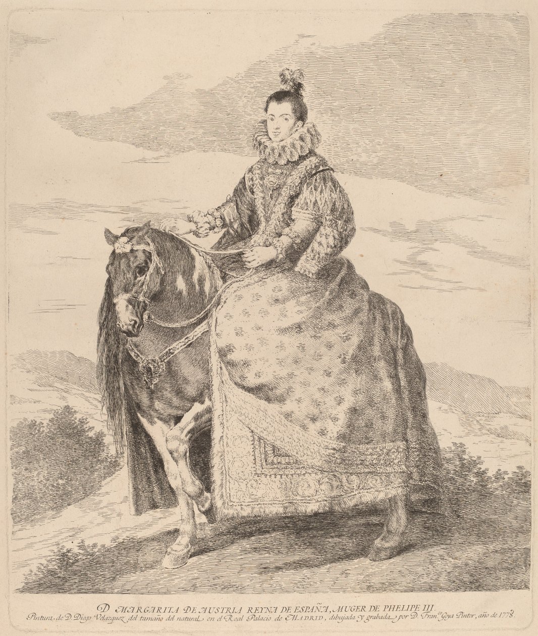 Margaret av Østerrike av Francisco de Goya after Diego Velázquez