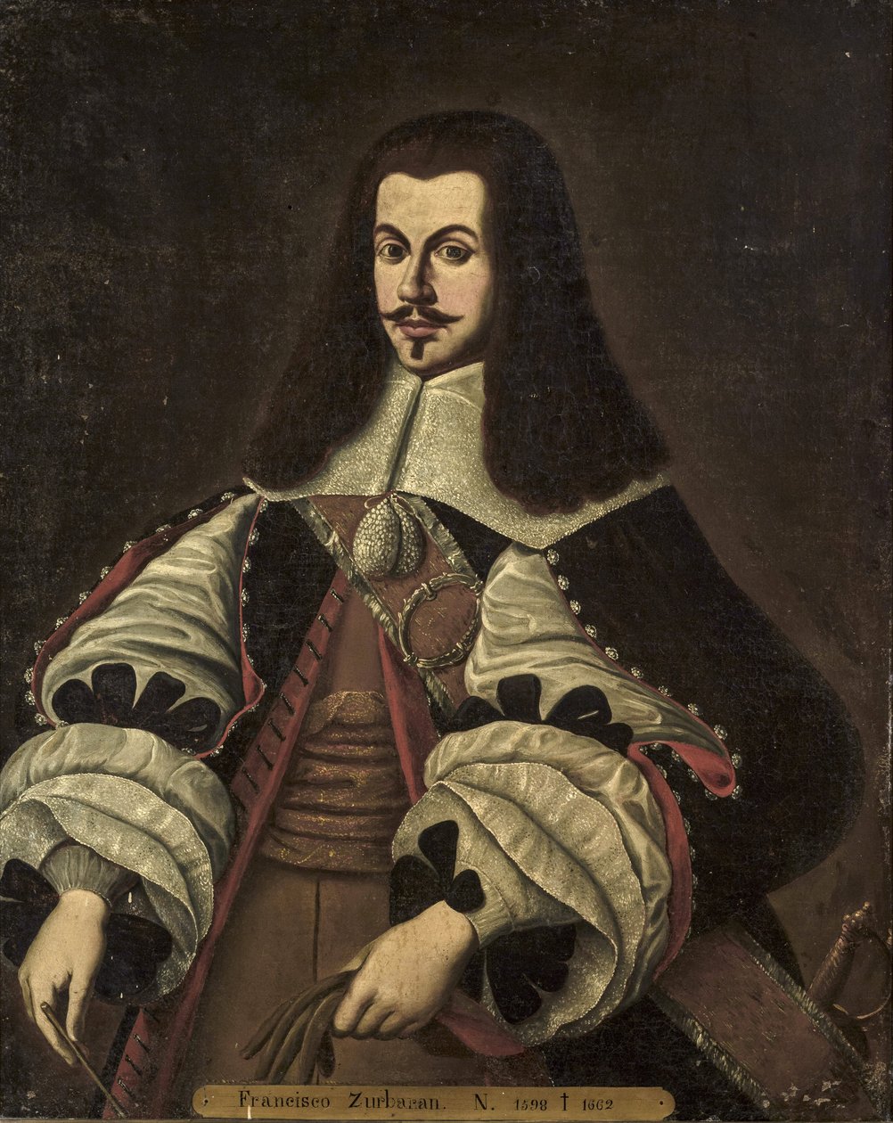 Barokk: Portrett av Francisco de Zurbaran (1598-1664), Anonym, slutten av 1600-tallet. Olje på lerret av Francisco de Zurbaran