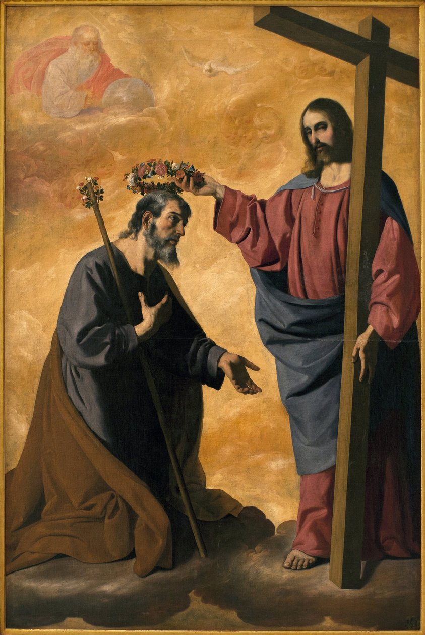 Kristus galer Saint Joseph. Maleri av Francisco de Zurbaran (1598-1664), olje på lerret, cirka 1640. Museum of Fine Arts i Sevillle, Spania. av Francisco de Zurbaran