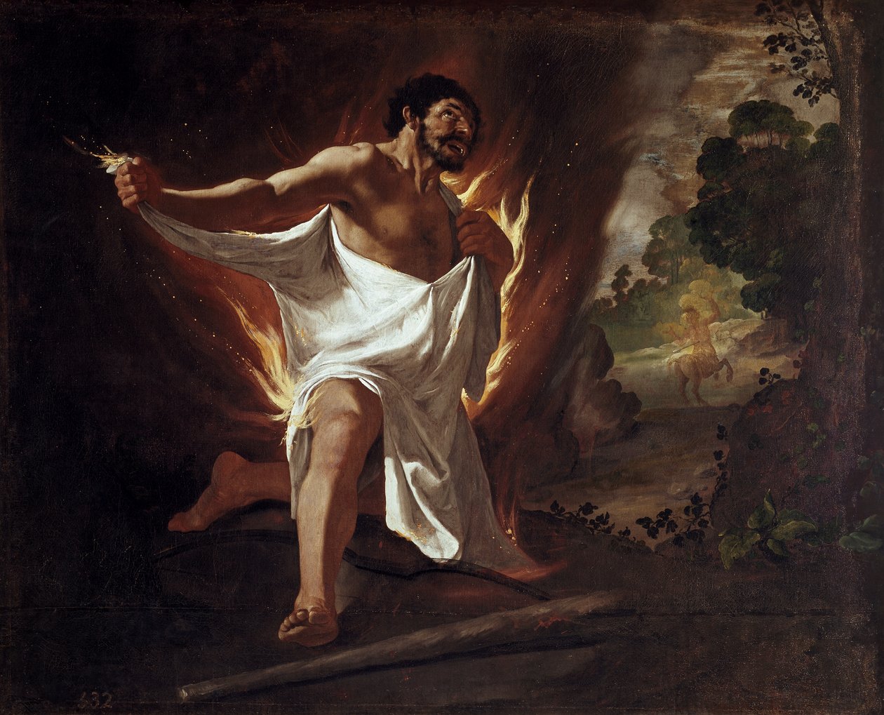 Faticas of Hercules for Buen Retiro: Hercules Morente av Francisco de Zurbaran