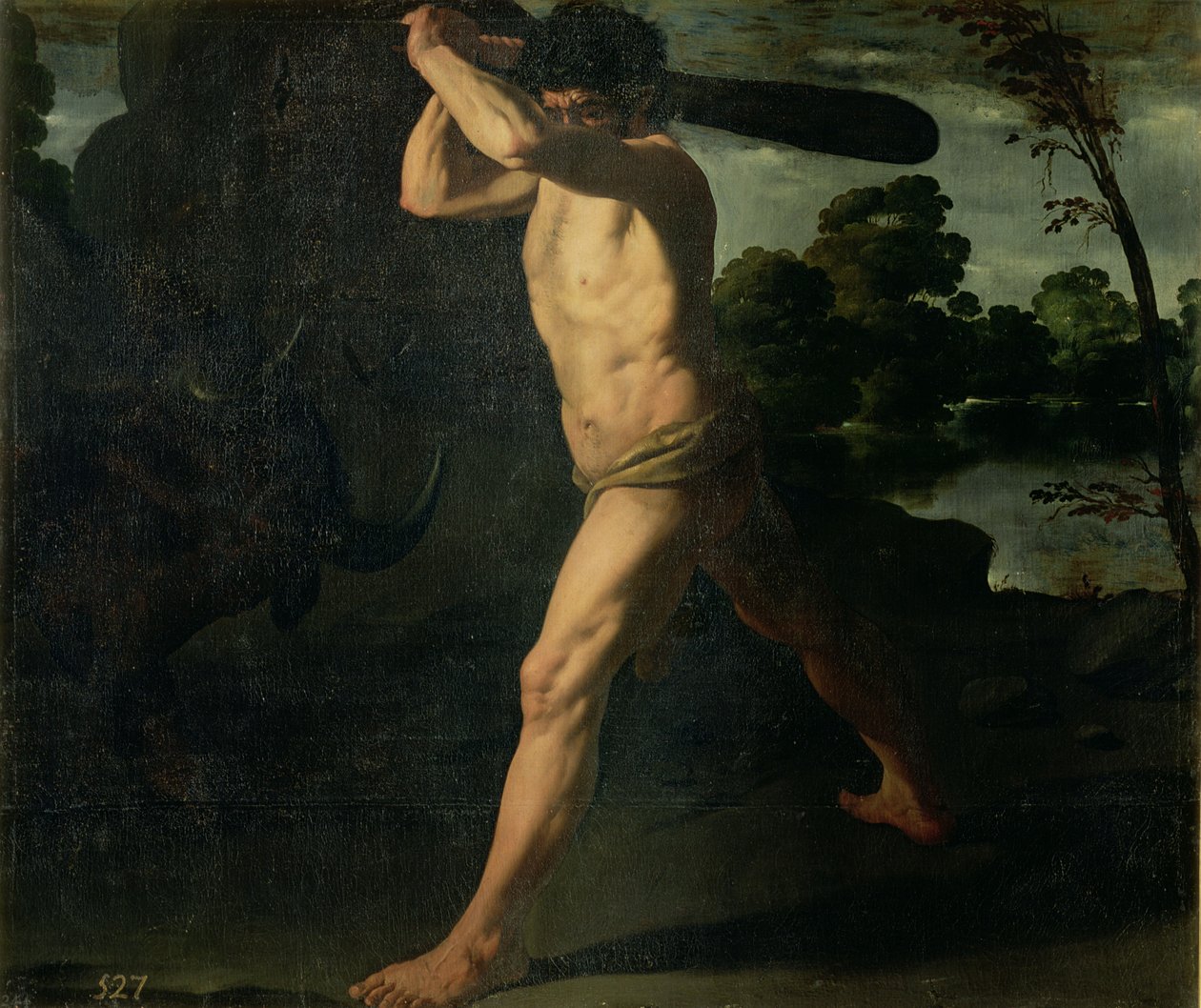 Hercules og den kretiske oksen av Francisco de Zurbaran