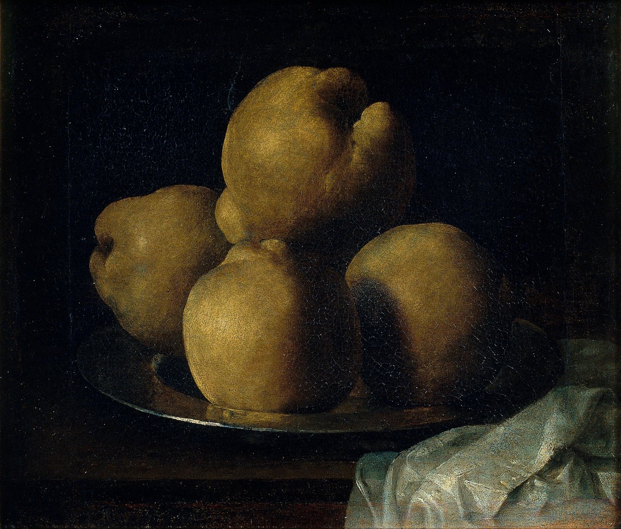 Nature morte aux coings - Stilleben med kvedefat - Zurbaran, Francisco, de (1598-1664) - Mellom 1633 og 1664 - Olje på lerret - 35x40,5 - Museu Nacional d