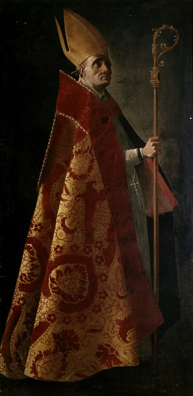Malerier for San Pablo El Real i Sevilla: Sant 'Ambrogio av Francisco de Zurbaran