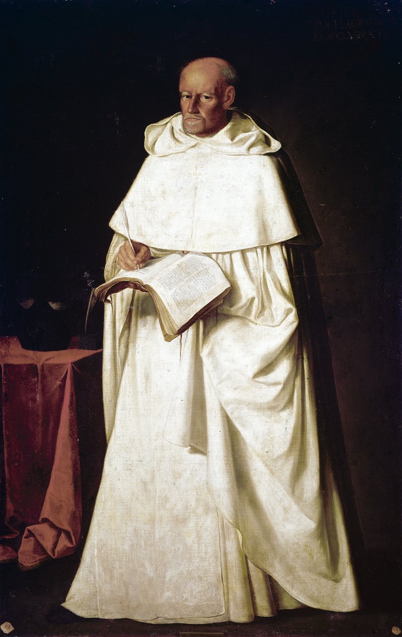 Malerier for biblioteket til Merced Calzada i Sevilla: friar Hernando De Santiago av Francisco de Zurbaran