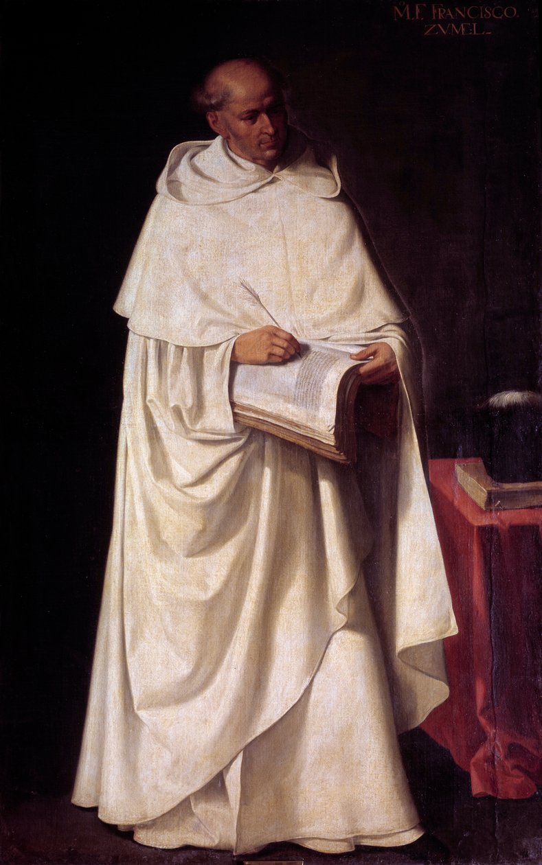 Portrett av Francisco Zumel (ca. 1540-1607), spansk religiøs av Mercia-ordenen (leiesoldat eller handelsvare) og teolog av Francisco de Zurbaran