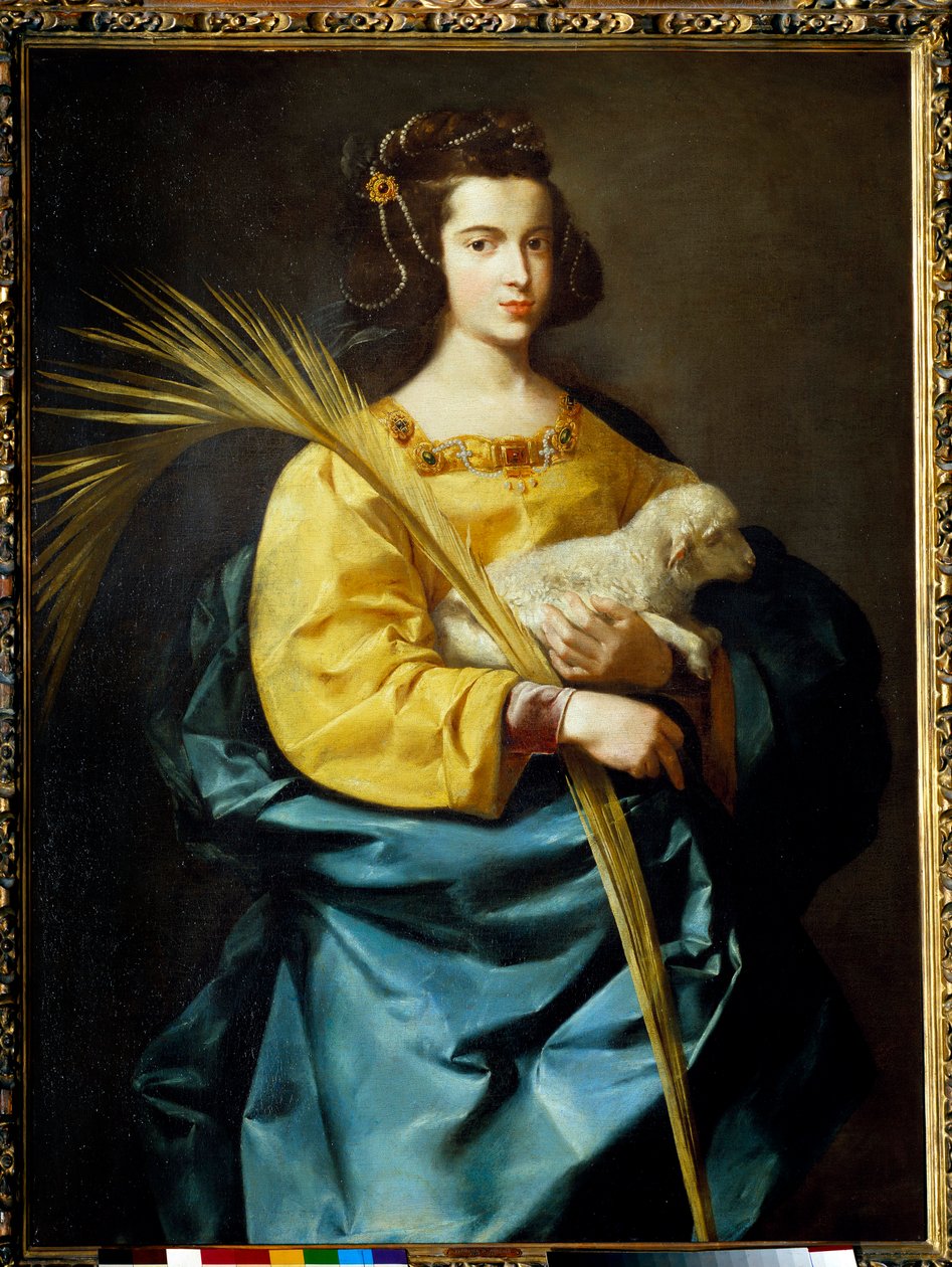 Representasjon av Saint Agnes maleri av Francisco de Zurbaran (1598-1664) (esp.) Privee Collection fra 1600-tallet. av Francisco de Zurbaran