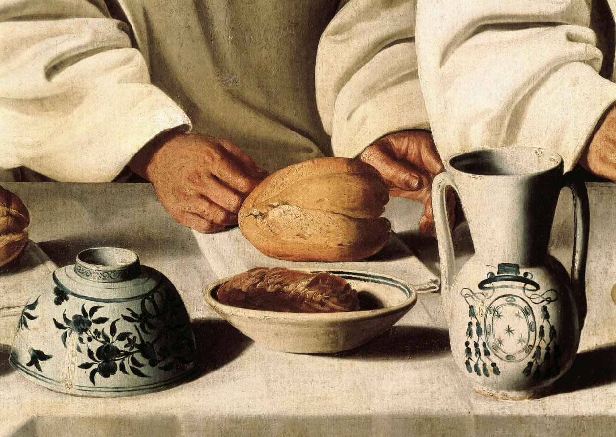 Saint Hugues, detalj av et maleri av Francisco de Zurbaran av Francisco de Zurbaran