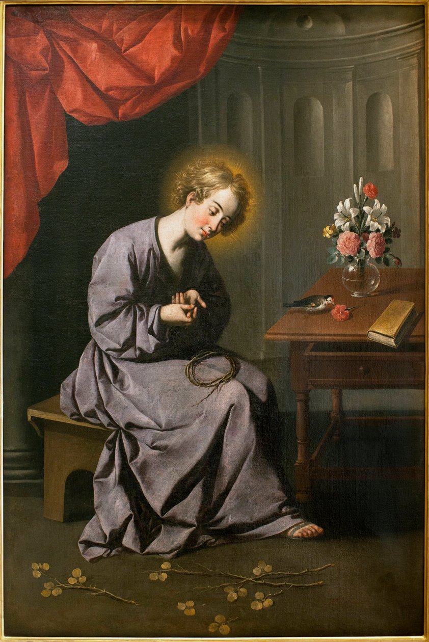 The Child has the Spine - Maleri av Francisco de Zurbaran (1598-1664), Olje på lerret, rundt 1630 - Museum of Fine Arts i Sevilla, Spania av Francisco de Zurbaran