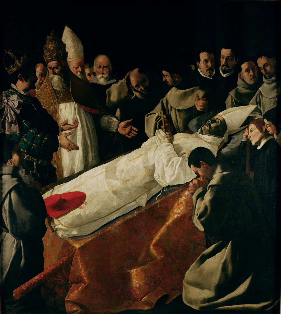 Utstillingen av St. Bonaventures legeme (1221-74) etter 1627 av Francisco de Zurbaran