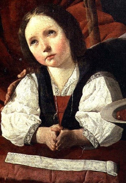 Den hellige familie, detalj av Kristusbarnet av Francisco de Zurbaran