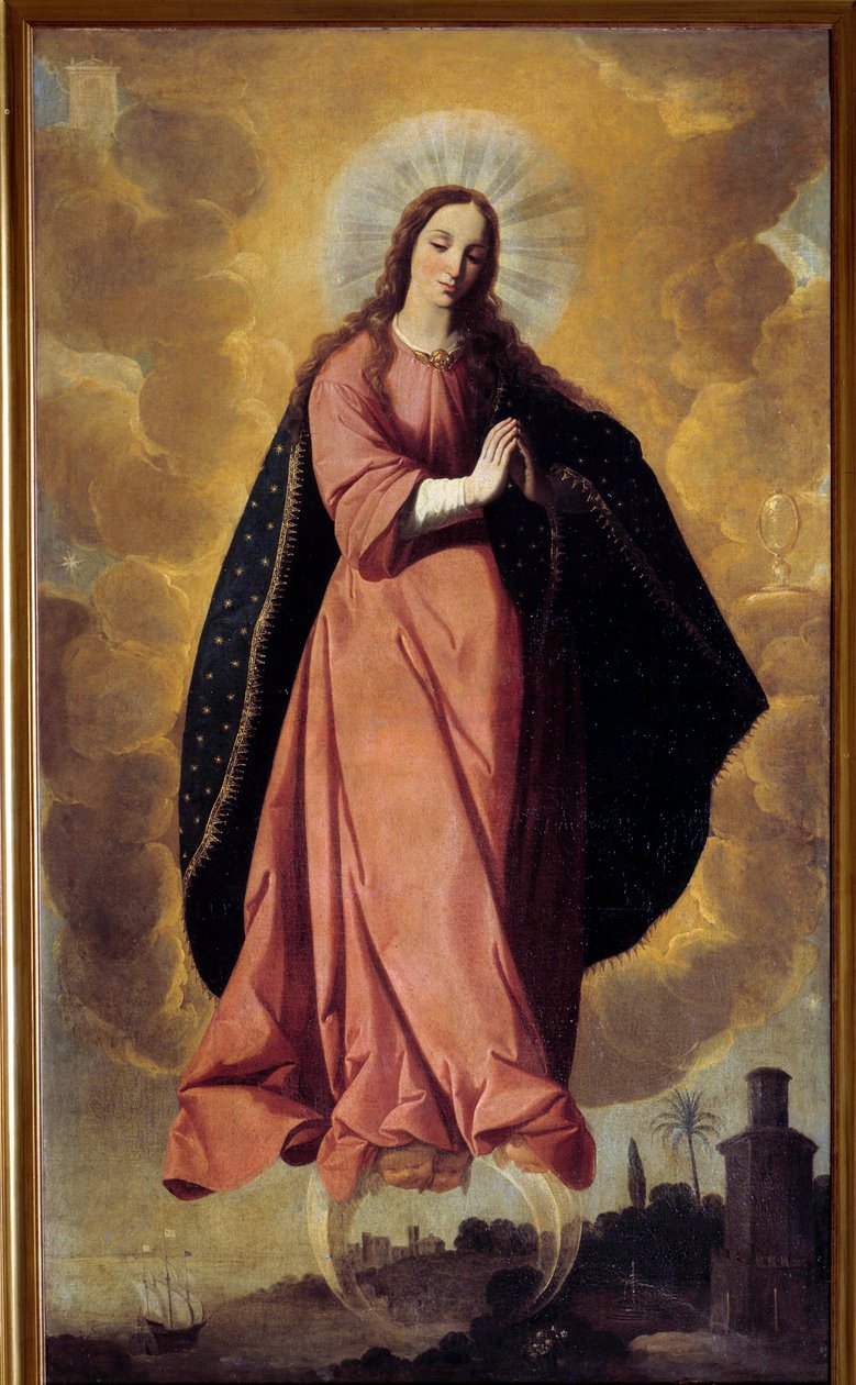 The Immaculee Painting Design av Francisco de Zurbaran (1598-1664) Marchena fra 1600-tallet. St. Johannes døperen kirke av Francisco de Zurbaran