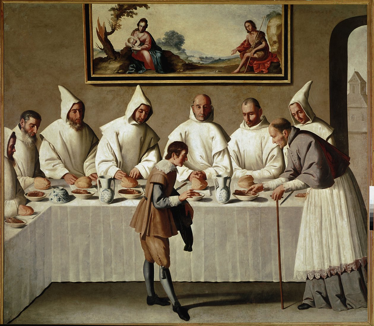 Miraklet til St. Hugh i karteusernes refektorium (olje på lerret av Francisco de Zurbaran