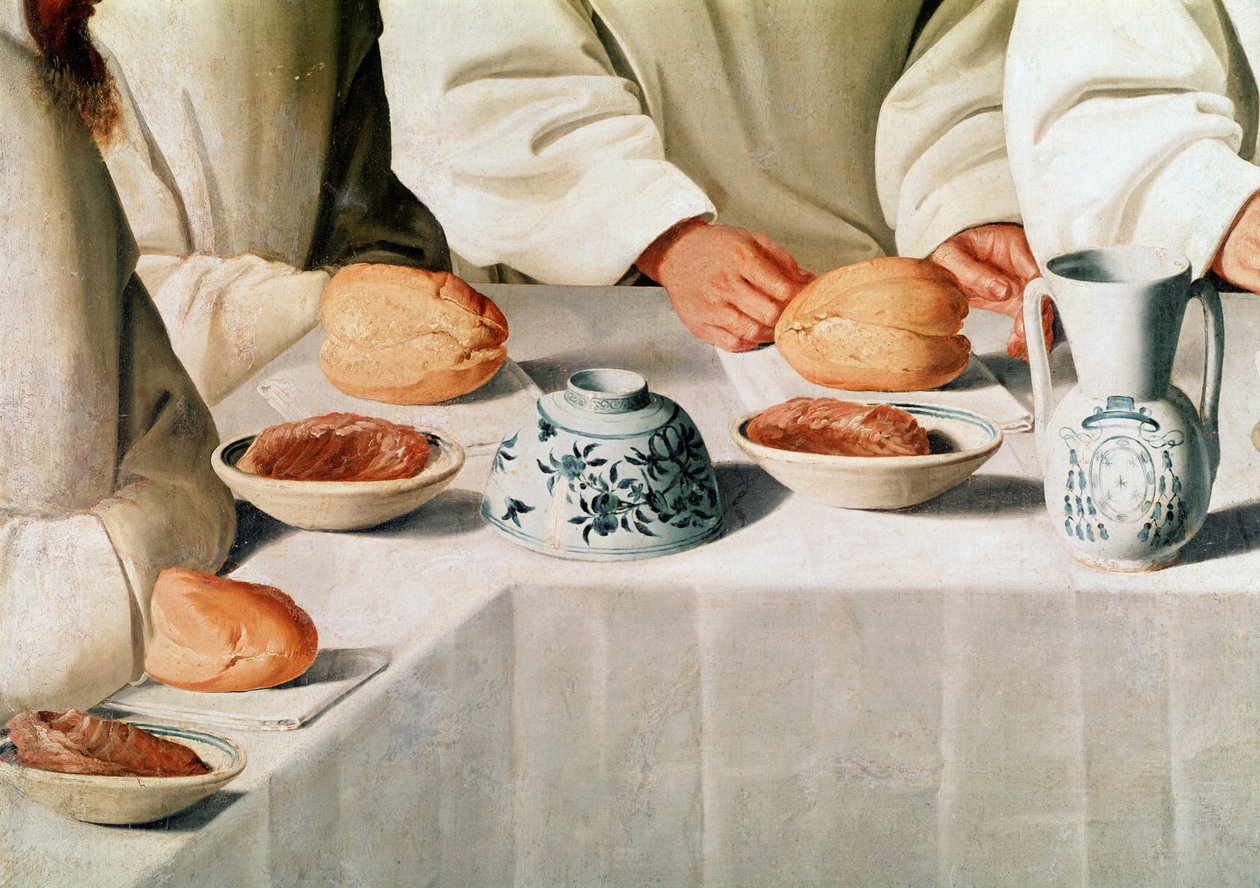 Miraklet til St Hugh i refektoriet til karteusianernes kloster, detalj (olje på lerret av Francisco de Zurbaran