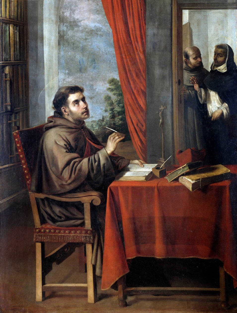 Besøk av den italienske teologen og filosofen Saint Thomas Aquinas (Tommaso d