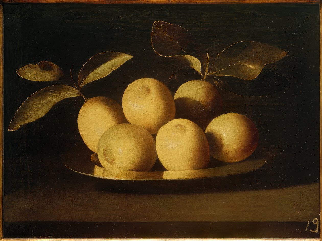 Sitroner på sølvfat av Francisco de Zurbaran
