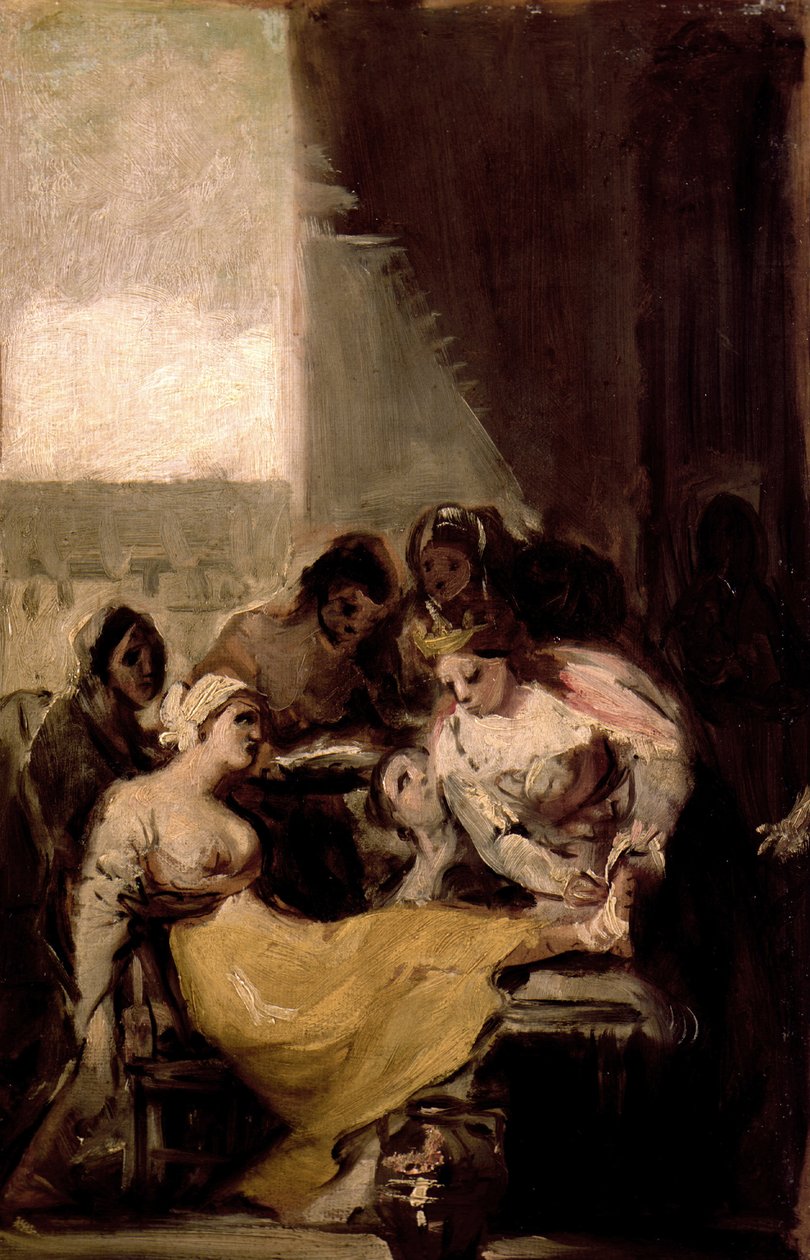 Saint Isabel av Portugal helbreder sårene til en syk kvinne av Francisco de Goya