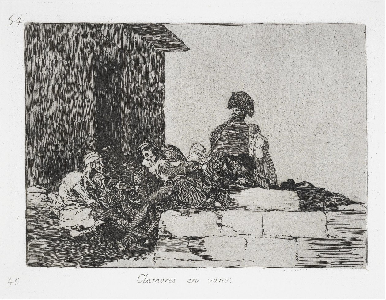 Forgjeves beklager fra serien The Disasters of War av Francisco de Goya