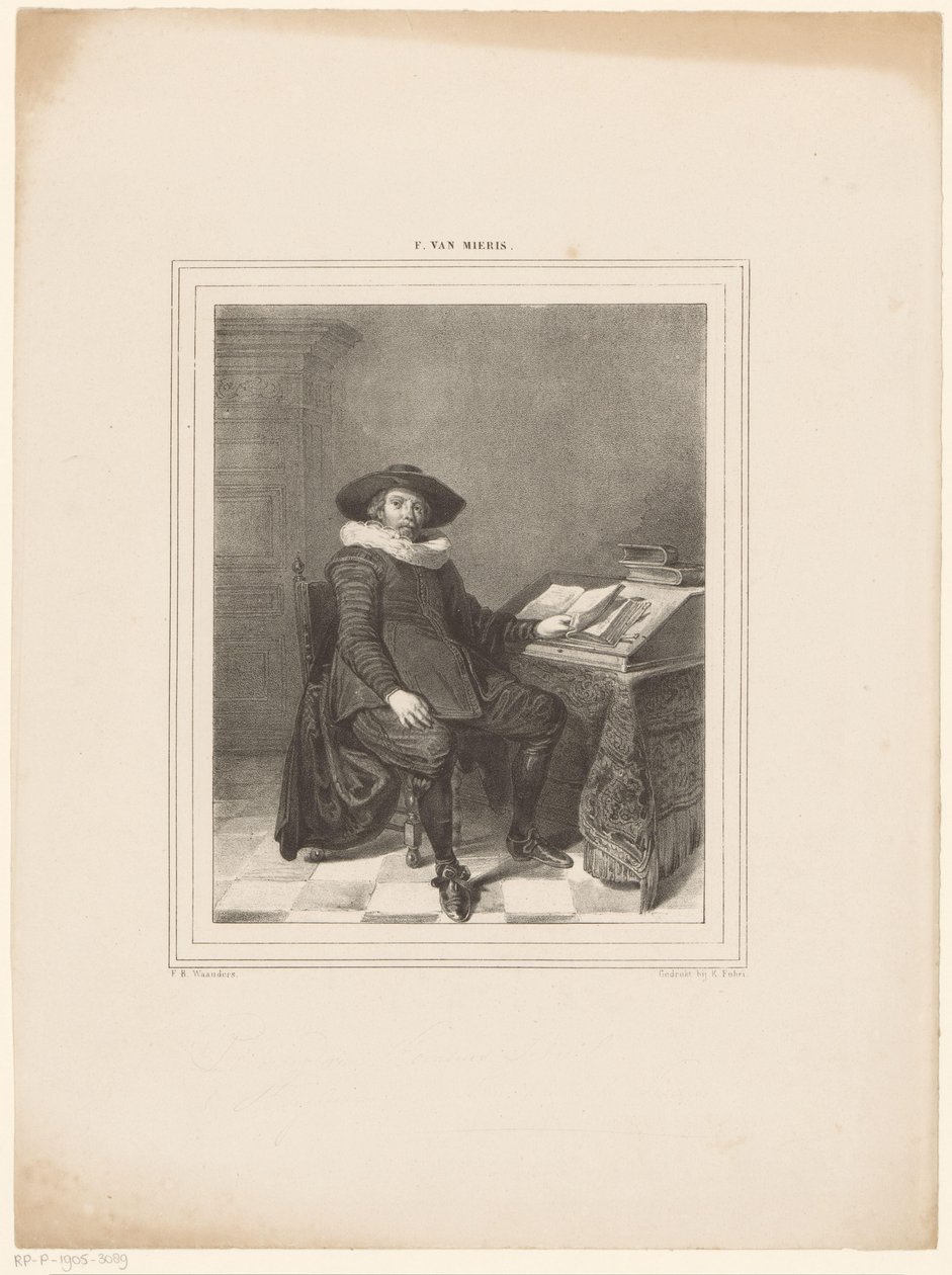 Portrett av ukjent mann av Franciscus Bernardus Waanders