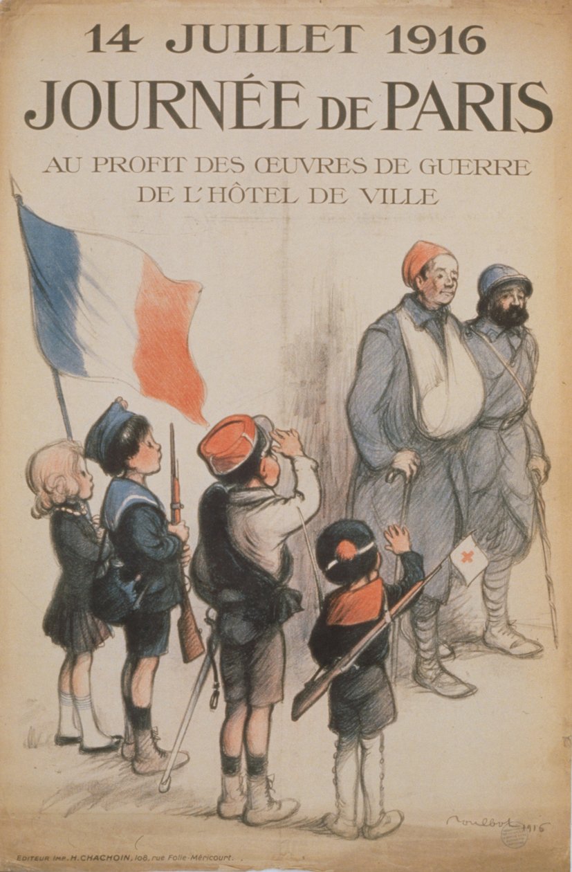 Paris-dagen. 14. juli 1916, 1916 av Francisque Poulbot