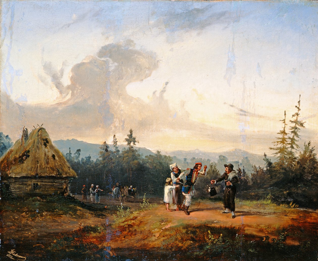 Argumenter med den jødiske kjøpmannen, 1853 av Franciszek Kostrzewski