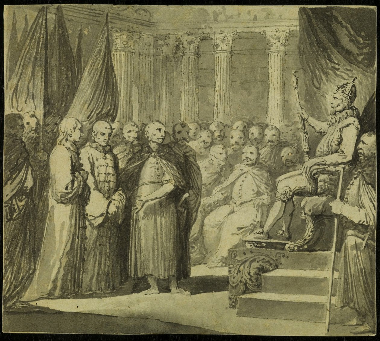 Tsar Vasili IV Ivanovich Shuisky før kong Sigismund III Vasa, sent på 1700-tallet. av Franciszek Smuglewicz