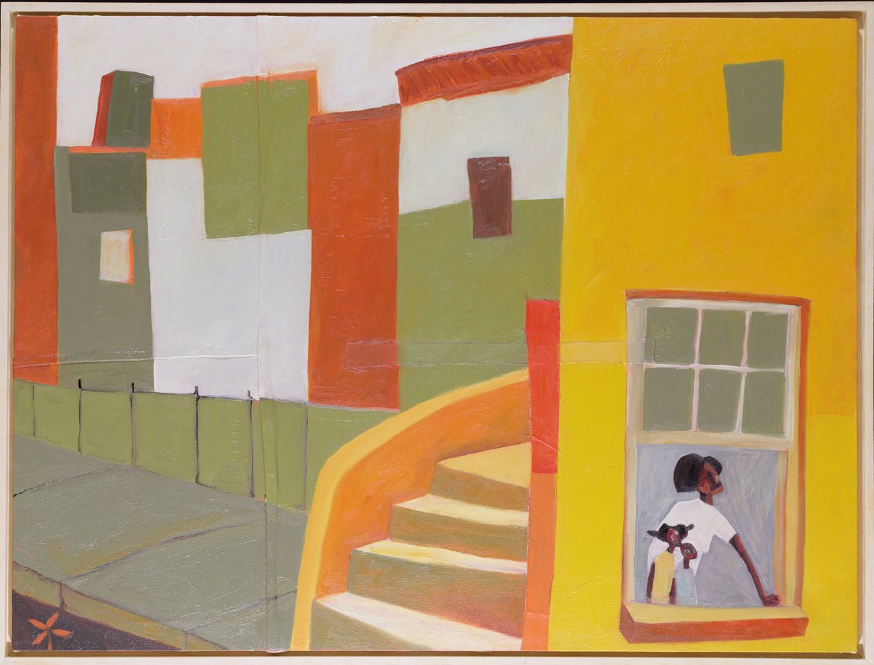 Brownstone Blues, 2000 (blandet teknikk på lerret) av Francks Deceus