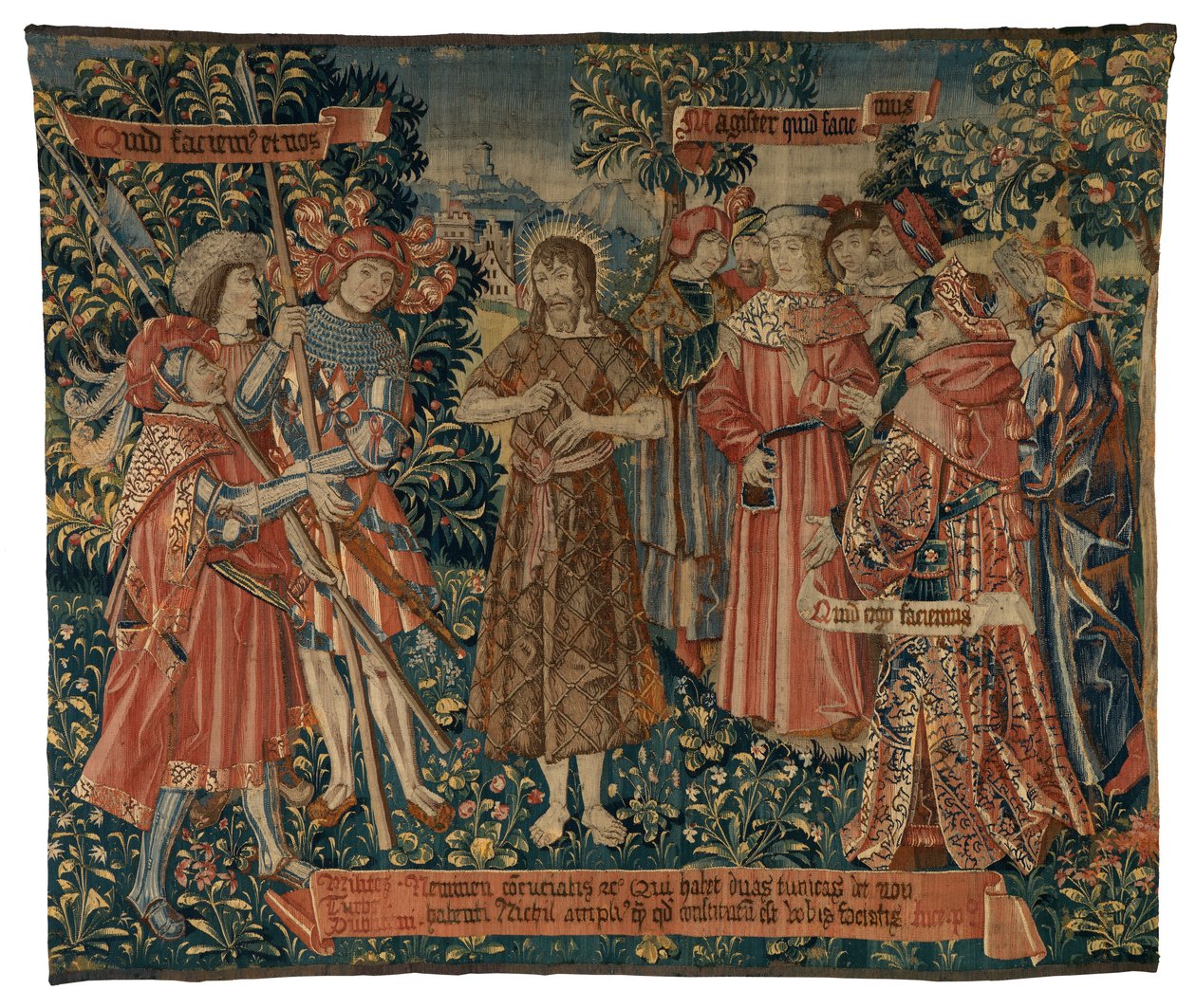 Tapet, St John Preaching (ull og silke) av Franco-Flemish School