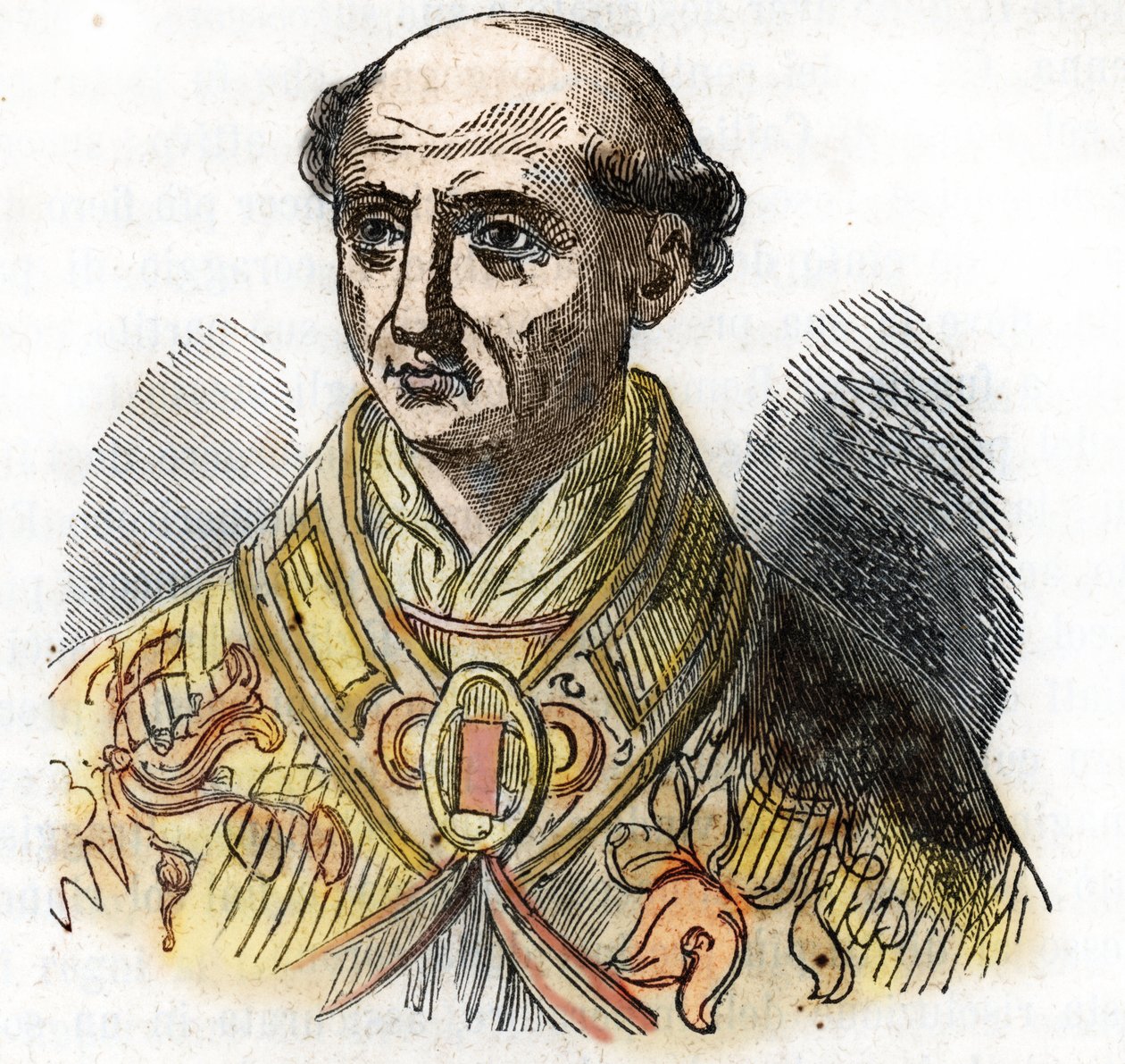 Portrett av pave Saint Calixte II (Gui av Burgund, på italiensk Guido dei Conti di Borgogna, Callisto II av Franco Mistrali