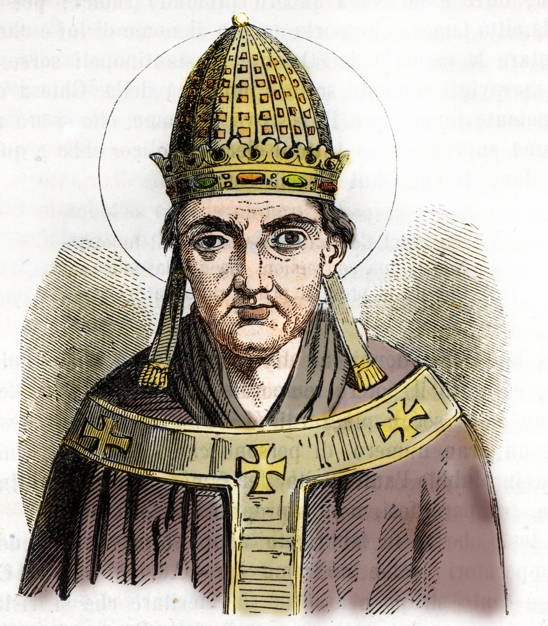 Portrett av pave Sylvestre I (Silvestre eller Sylvester eller Silvestro) (314-335) - Tegning fra "Misteri del Vaticano" av Franco Mistrali av Franco Mistrali
