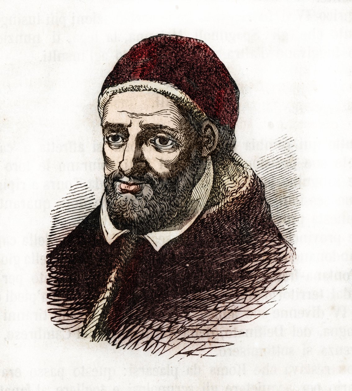 Representasjon av pave Clement VIII (Clemente eller Clemens) (1592-1605) Tegning fra "" Misteri del Vaticano"" av Franco Mistrali av Franco Mistrali