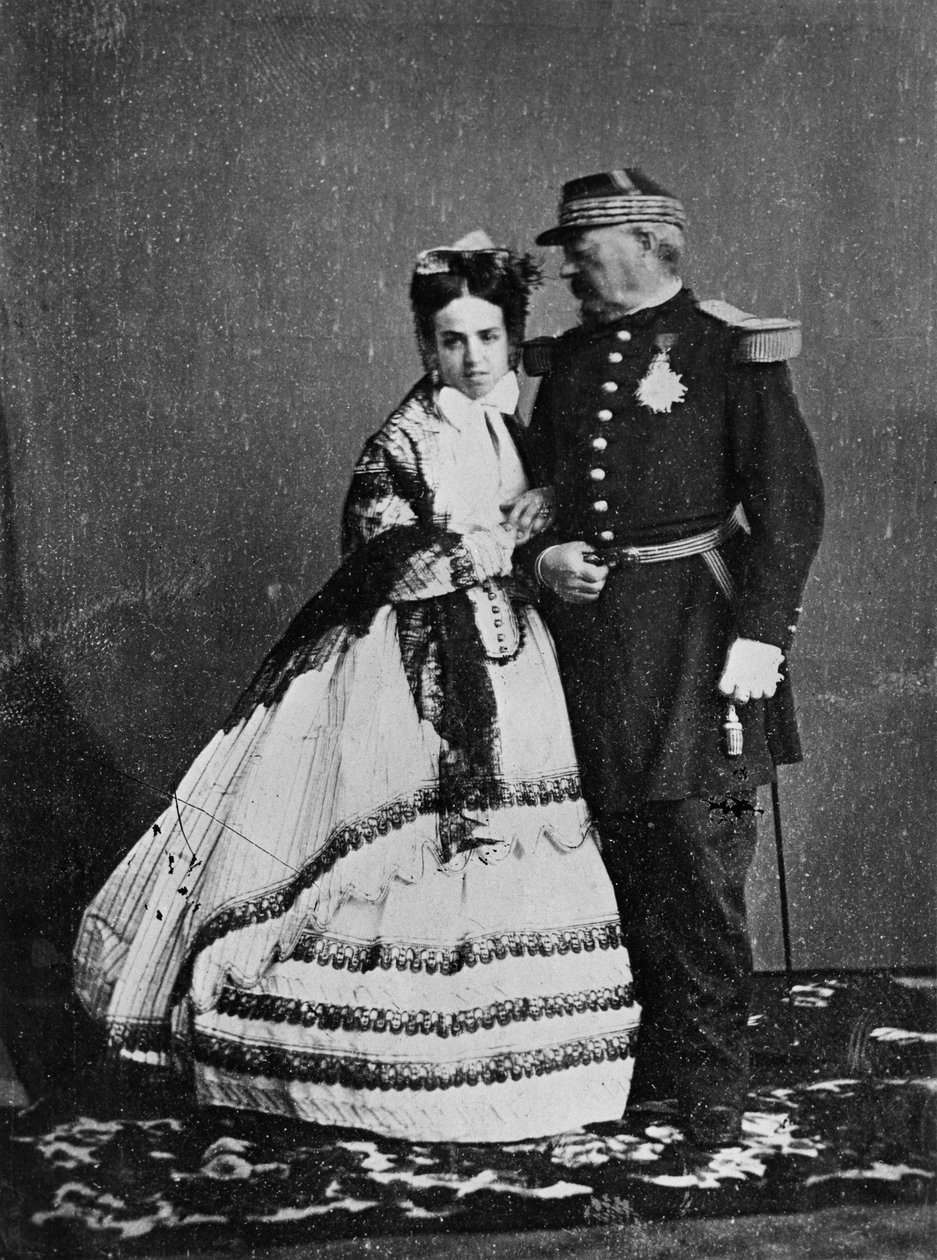 General Achille Bazaine (1811-88) og hans kone, Josepha Pena, sommeren 1865 av Francois Aubert